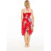 imageGirl Gypsy Uneven Bottom Hawaiian Luau Dress in HibiscusRed Hibiscus