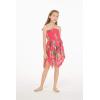 imageGirl Gypsy Uneven Bottom Hawaiian Luau Dress in Pretty TropicalPretty Tropical Hot Pink