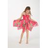 imageGirl Gypsy Uneven Bottom Hawaiian Luau Dress in Pretty TropicalPretty Tropical Hot Pink