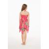 imageGirl Gypsy Uneven Bottom Hawaiian Luau Dress in Pretty TropicalPretty Tropical Hot Pink