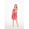 imageGirl Gypsy Uneven Bottom Hawaiian Luau Dress in Pretty TropicalPretty Tropical Hot Pink