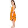 imageGirl Gypsy Uneven Bottom Hawaiian Luau Dress in Pretty TropicalPretty Tropical Orange