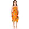 imageGirl Gypsy Uneven Bottom Hawaiian Luau Dress in Pretty TropicalPretty Tropical Orange