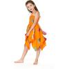 imageGirl Gypsy Uneven Bottom Hawaiian Luau Dress in Pretty TropicalPretty Tropical Orange