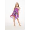 imageGirl Gypsy Uneven Bottom Hawaiian Luau Dress in Pretty TropicalPretty Tropical Purple