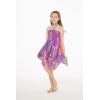 imageGirl Gypsy Uneven Bottom Hawaiian Luau Dress in Pretty TropicalPretty Tropical Purple