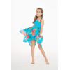 imageGirl Gypsy Uneven Bottom Hawaiian Luau Dress in Pretty TropicalPretty Tropical Turquoise