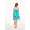 imageGirl Gypsy Uneven Bottom Hawaiian Luau Dress in Pretty TropicalPretty Tropical Turquoise