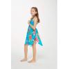 imageGirl Gypsy Uneven Bottom Hawaiian Luau Dress in Pretty TropicalPretty Tropical Turquoise