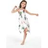 imageGirl Gypsy Uneven Bottom Hawaiian Luau Dress in Pretty TropicalPretty Tropical White
