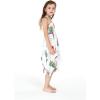 imageGirl Gypsy Uneven Bottom Hawaiian Luau Dress in Pretty TropicalPretty Tropical White