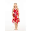imageGirl Gypsy Uneven Bottom Hawaiian Luau Dress in Red Hibiscus Size 8