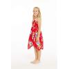 imageGirl Gypsy Uneven Bottom Hawaiian Luau Dress in Red Hibiscus Size 8