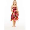 imageGirl Gypsy Uneven Bottom Hawaiian Luau Dress in Red Sunset Size 8