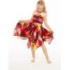imageGirl Gypsy Uneven Bottom Hawaiian Luau Dress in Red Sunset Size 8