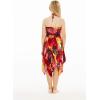 imageGirl Gypsy Uneven Bottom Hawaiian Luau Dress in Red Sunset Size 8