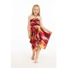 imageGirl Gypsy Uneven Bottom Hawaiian Luau Dress in Red Sunset Size 8