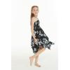imageGirl Gypsy Uneven Bottom Hawaiian Luau Dress in Sandy BeachMidnight Bloom