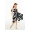 imageGirl Gypsy Uneven Bottom Hawaiian Luau Dress in Sandy BeachMidnight Bloom