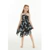 imageGirl Gypsy Uneven Bottom Hawaiian Luau Dress in Sandy BeachMidnight Bloom