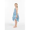 imageGirl Gypsy Uneven Bottom Hawaiian Luau Dress in Sandy BeachSimply Blue Leaves