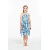 imageGirl Gypsy Uneven Bottom Hawaiian Luau Dress in Sandy BeachSimply Blue Leaves