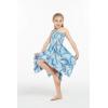 imageGirl Gypsy Uneven Bottom Hawaiian Luau Dress in Sandy BeachSimply Blue Leaves