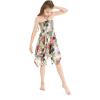 imageGirl Gypsy Uneven Bottom Hawaiian Luau Dress in Sandy BeachSunset Neon Pastel