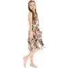 imageGirl Gypsy Uneven Bottom Hawaiian Luau Dress in Sandy BeachSunset Neon Pastel