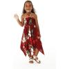 imageGirl Gypsy Uneven Bottom Hawaiian Luau Dress in Wispy Cereus BlackPineapple Garden Burgundy