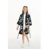 imageGirl Hawaiian Beach Luau Wrap Kimono Dress in Day Dream BloomBlack