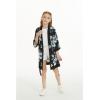 imageGirl Hawaiian Beach Luau Wrap Kimono Dress in Day Dream BloomBlack