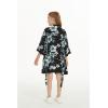 imageGirl Hawaiian Beach Luau Wrap Kimono Dress in Day Dream BloomBlack