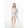 imageGirl Hawaiian Beach Luau Wrap Kimono Dress in Day Dream BloomWhite