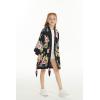 imageGirl Hawaiian Beach Luau Wrap Kimono Dress in Hibiscus BlueBlack