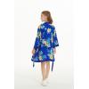 imageGirl Hawaiian Beach Luau Wrap Kimono Dress in Hibiscus BlueBlue