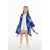 imageGirl Hawaiian Beach Luau Wrap Kimono Dress in Hibiscus BlueBlue