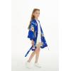 imageGirl Hawaiian Beach Luau Wrap Kimono Dress in Hibiscus BlueBlue