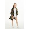 imageGirl Hawaiian Beach Luau Wrap Kimono Dress in Rafelsia CreamBlack
