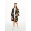 imageGirl Hawaiian Beach Luau Wrap Kimono Dress in Rafelsia CreamBlack