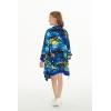 imageGirl Hawaiian Beach Luau Wrap Kimono Dress in Sunset Neon PastelBlue