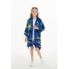 imageGirl Hawaiian Beach Luau Wrap Kimono Dress in Sunset Neon PastelBlue