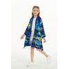 imageGirl Hawaiian Beach Luau Wrap Kimono Dress in Sunset Neon PastelBlue