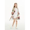 imageGirl Hawaiian Beach Luau Wrap Kimono Dress in Sunset Neon PastelPink