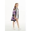 imageGirl Hawaiian Beach Luau Wrap Kimono Dress in Sunset Neon PastelPurple