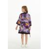 imageGirl Hawaiian Beach Luau Wrap Kimono Dress in Sunset Neon PastelPurple