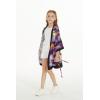 imageGirl Hawaiian Beach Luau Wrap Kimono Dress in Sunset Neon PastelPurple