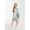 imageGirl Hawaiian Beach Luau Wrap Kimono Dress in Wispy Cereus Light BlueBlue