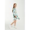 imageGirl Hawaiian Beach Luau Wrap Kimono Dress in Wispy Cereus Light BlueBlue