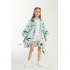 imageGirl Hawaiian Beach Luau Wrap Kimono Dress in Wispy Cereus Light BlueBlue